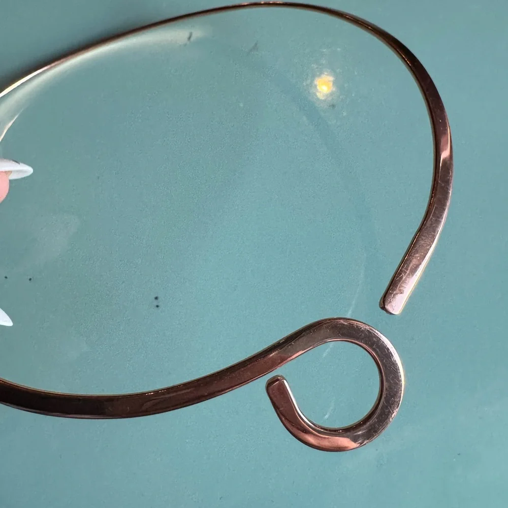 Barse Thai Collar Necklace Minimalist rose gold tone Metal Collar necklace